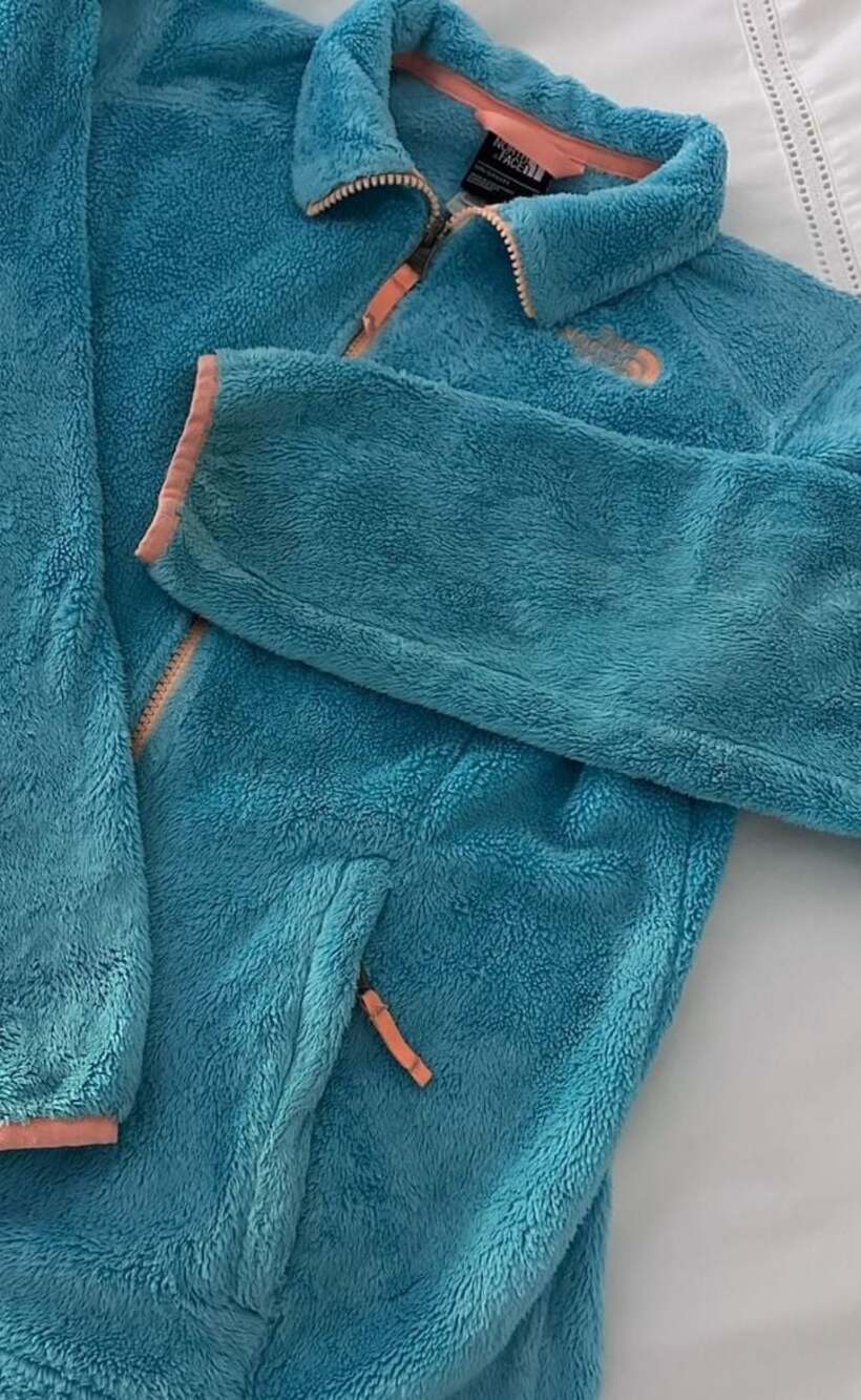 Girls’ L The North Face  Osito Full Zip Fleece Jacket Aqua Blue